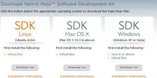 Le SDK de Palm disponible (et pour Mac OS X)