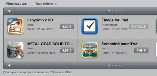 Du nouveau sur l'App Store iPad