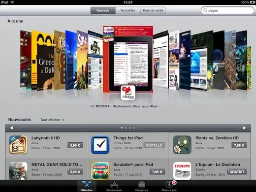 Du nouveau sur l'App Store iPad