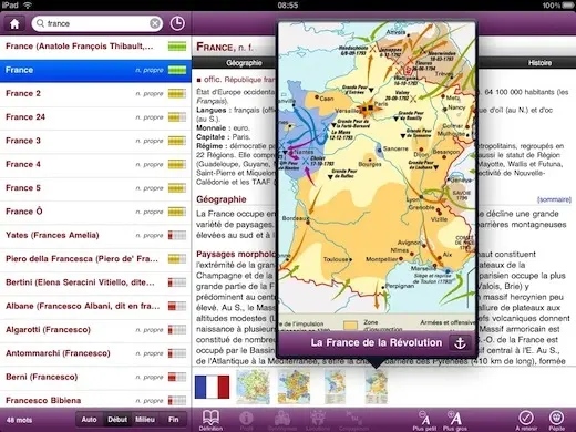 Dixel : le Robert sur iPad