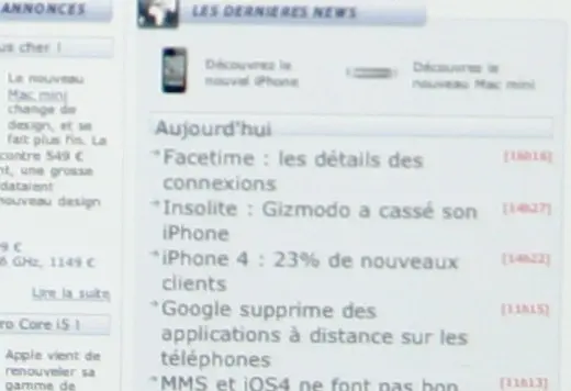 Petite comparaison en image des écrans iPhone 3GS et iPhone 4