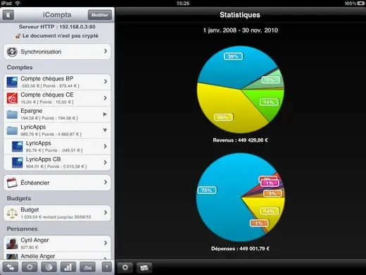 iCompta sur iPad