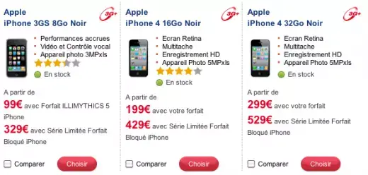 SFR a des iPhone en stock, l'AppleStore aussi