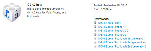 iOS 4.2 beta disponible pour les développeurs !