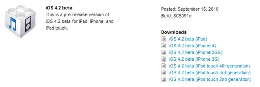 iOS 4.2 beta disponible pour les développeurs !