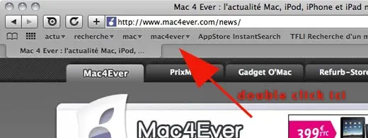 Astuce : ouvrez un nouvel onglet sur Safari