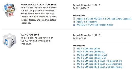 iOS 4.2 est en Golden Master !