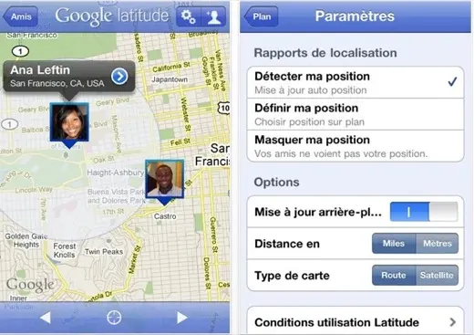 Google Latitude pour iOS est disponible