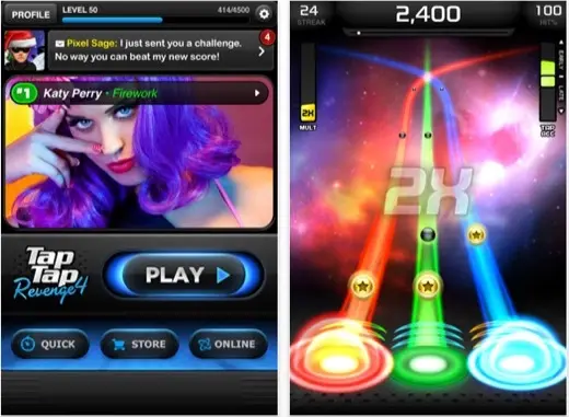 TapTap Revenge 4 disponible gratuite sur l'App Store