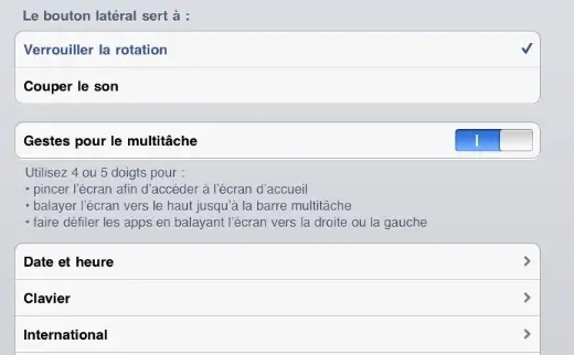 iOS 4.3b3 : à propos des gestes