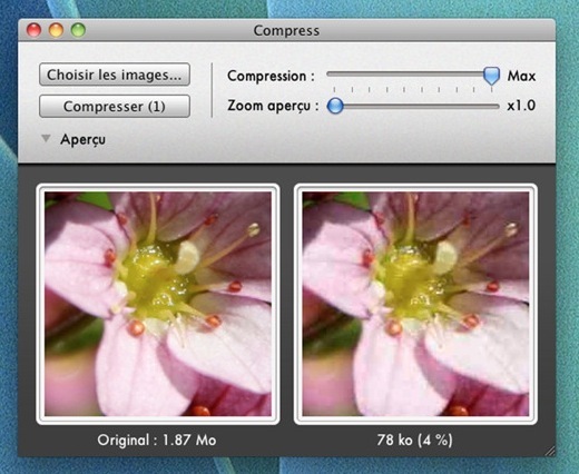 Mac : Compress vous aide à la optimiser le poids de vos images