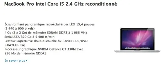 Le MacBook Pro fait les belles heures du refurb