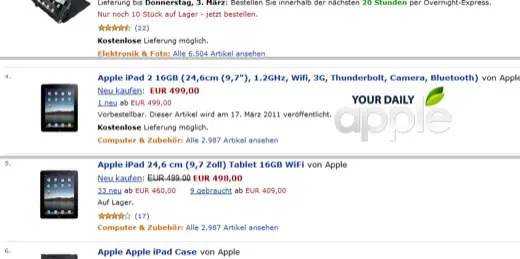 Amazon laisse fuiter les caractéristiques supposées de l'iPad 2