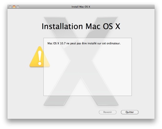 La bêta de Lion ne s'installe pas sur les nouveaux Macbook Pro