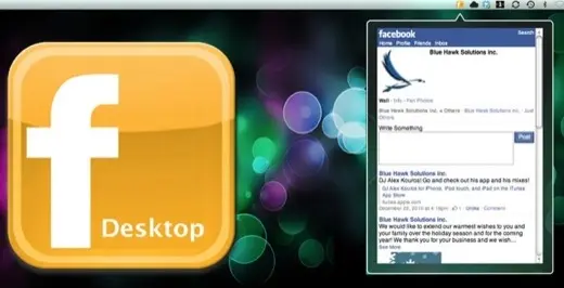 Mac : Desktop Facebook met Facebook dans votre barre des menus