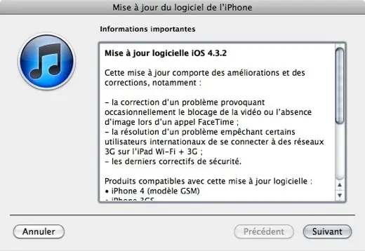 iOS 4.3.2 est là !