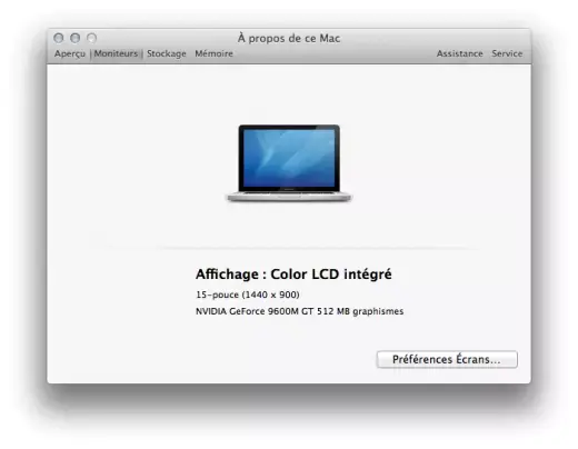 Lion : À propos de ce Mac évolue