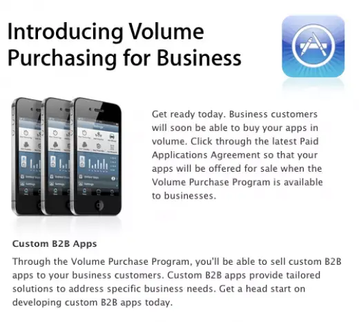 De la vente en gros et du B2B sur l'AppStore
