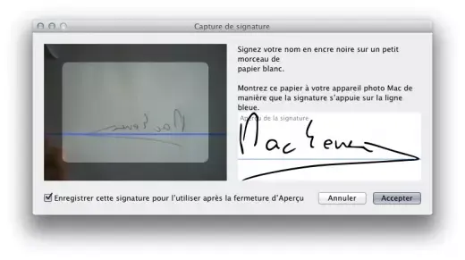 Lion : ajouter facilement une signature à un document