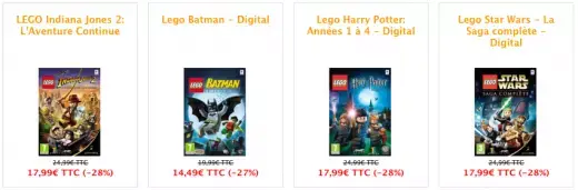 25% de réduction sur les jeux "Lego"