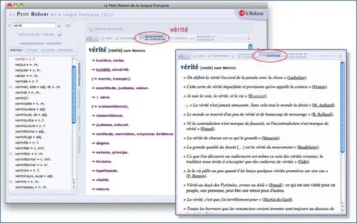 Le Petit Robert 2012 sur le Mac App Store