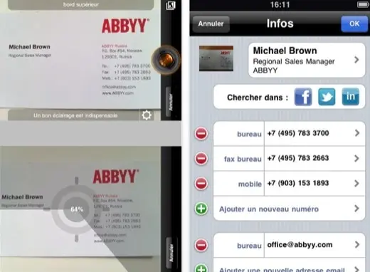 Scannez des cartes de visites comme un pro sur iPhone