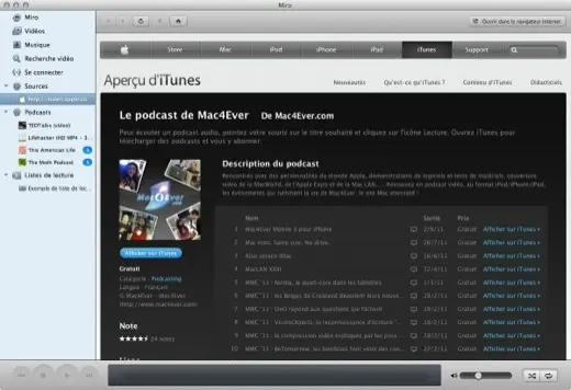 Mac : Miro, nouveau lecteur vidéo capable de streaming vers iPad