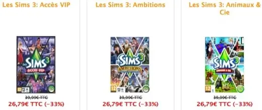 PrixMac : 33% de réduction sur les extensions Sims 3