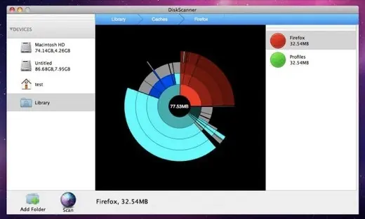 DiskScanner analyse votre occupation disque gratuitement sur Mac