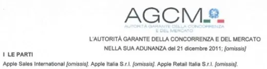 Apple publie la décision des autorités italiennes sur on site