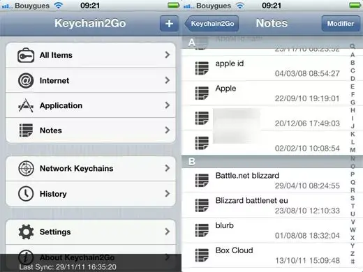 Keychain2Go iOS est gratuit, emmenez vos mots de passe partout !