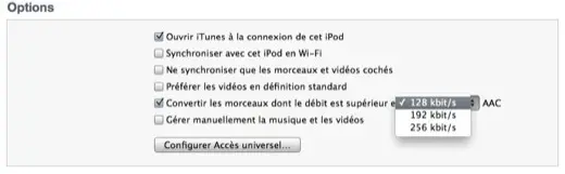 iTunes 10.6 convertit votre musique à la qualité désirée