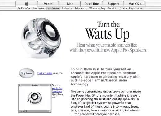 Insolite : quand Apple laisse trainer une vieille page sur son site