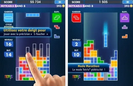 Tetris range ses briques sur iPad