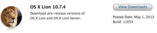 Le 5e build d'OS X 10.7.4 disponible pour les développeurs