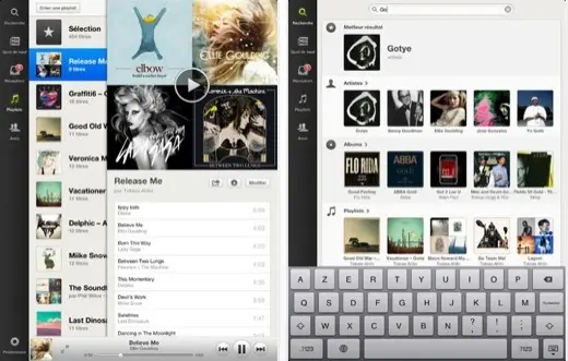 Spotify disponible pour iPad