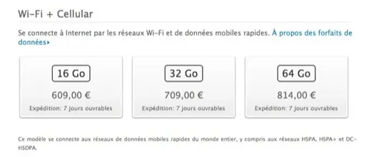 Nouvel iPad : la mention 4G disparaît en France aussi