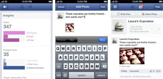 Facebook Pages Manager arrive sur l'AppStore US