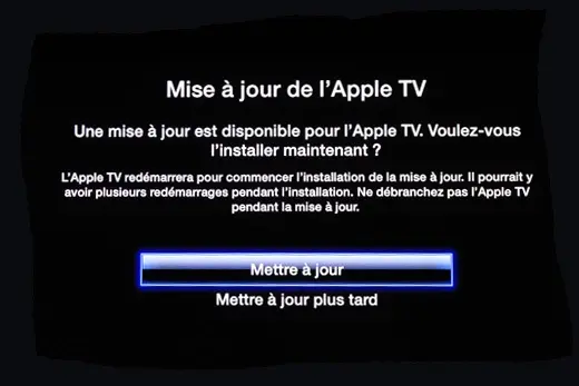 Mise à jour l'AppleTV 5.0.2