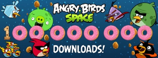 100 millions de téléchargements pour Angry Birds Space