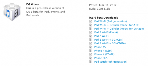 iOS6 Beta disponible  !