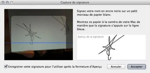 Astuce Lion : votre signature numérisée dans Aperçu