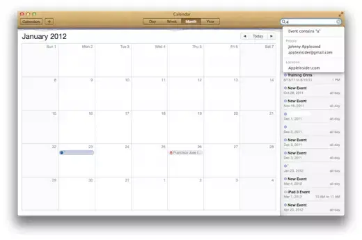 Mountain Lion : petit retour sur iCal, qui a bien évolué