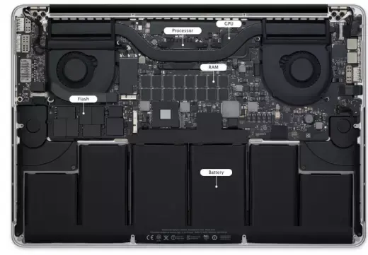 Insolite : les entrailles du MacBook Pro Retina ressemblent à...