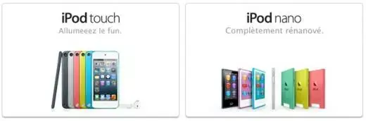 Nouveaux iPod : les prix en € sur le Store