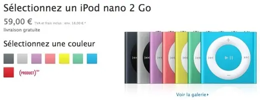 L'iPod Shuffle devient nano sur le site d'Apple