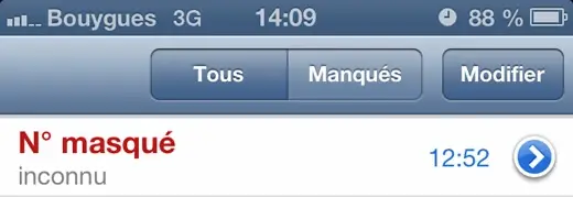 iOS 6 : les appels masqués sont "bloqués"