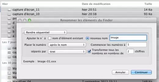 Automator : renommer des documents de manière séquentielle