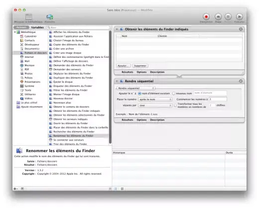 Automator : renommer des documents de manière séquentielle