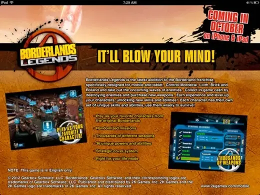 Borderlands Legends en approche pour iOS